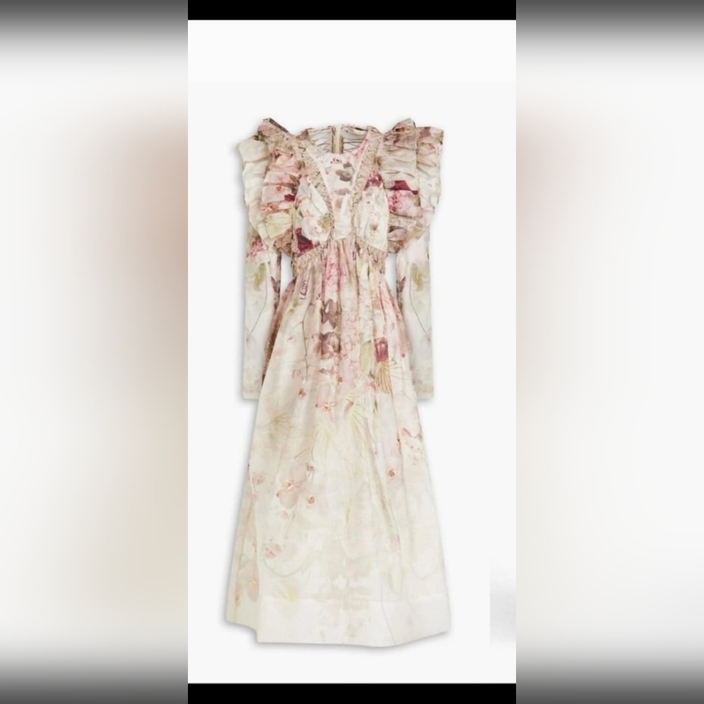 Zimmermann Floral Maxi Dress - Cream and Pink
